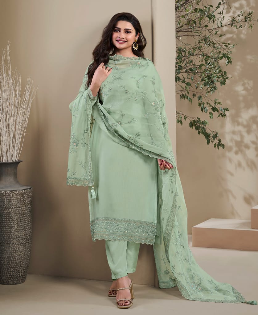 New Wedding Wear Crepe Silk Straight Suit for Women