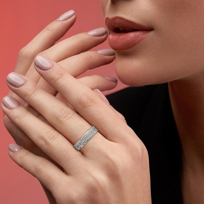 Silver Banded Beauty Ring view 2