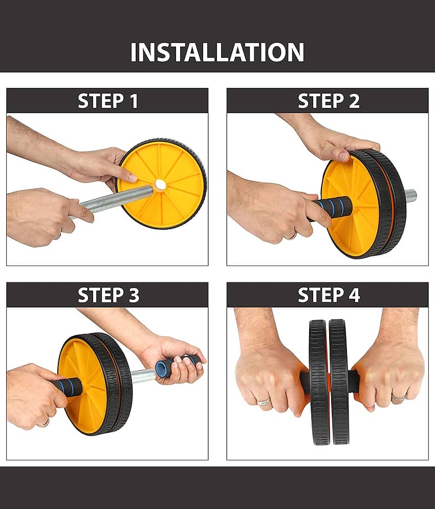Wide Ab Roller Wheel for Abs Workouts /Home Gym Abdominal Exercise/Core Workouts for Men and Women (Safe Knee Mat, Assorted Roller) view 2