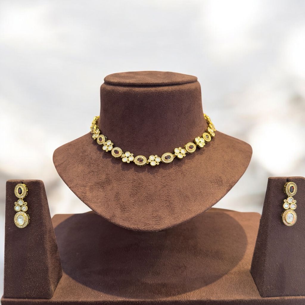 Polki Paradise Necklace Set By Dia Art Jewels view 2