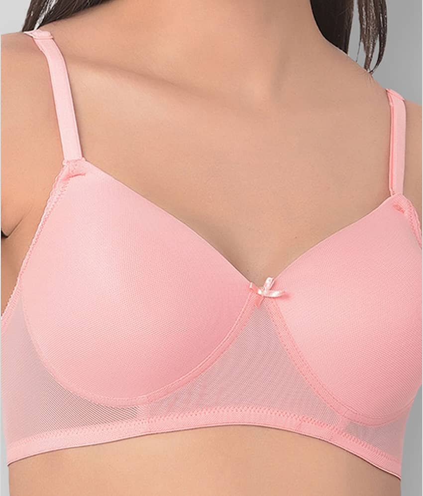 Clovia Lace Lightly Padded Women's T-Shirt Bra ( Pink ) view 2