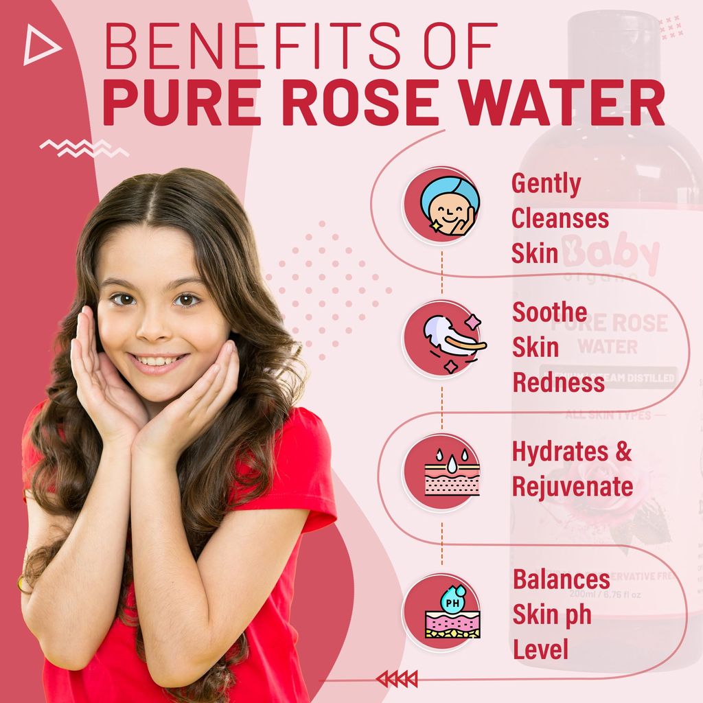 BabyOrgano Pure Rose Water | Made with 99% of Rose Petals | Natural and Preservative Free view 2