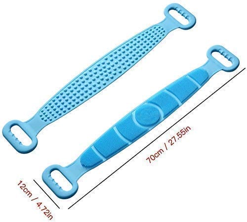Flying Monk� Silicone Bath Body Brush, Exfoliating Long Body Back Scrubber for Shower Soft Bristles for Men and Women, Improves Blood Circulation, Skin Health view 2