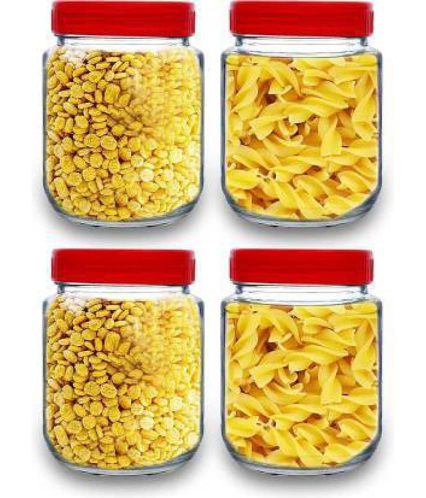 CROCO JAR Glass Red Food Container ( Set of 6 ) view 2