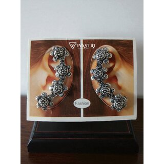 Vivastri Oxidised Silver Alloy Earcuff,Cuff Earrings for Women & Girls [VIVA2793ERG] (Pack of- 1 Pair Earring)