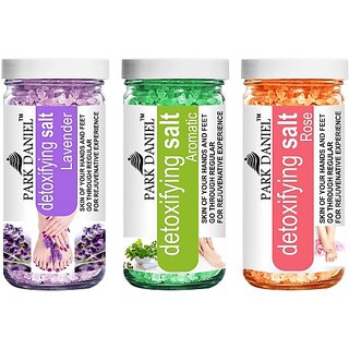 PARK DANIEL Premium Lavender, Aromatic &amp; Rose Bath Salt- For Refreshing, Soothening &amp; Radiant Skin- Pedicure &amp; Manicure Salt Combo Pack of 3 Jars of 200 gms(600 gms) (600 g) view 2
