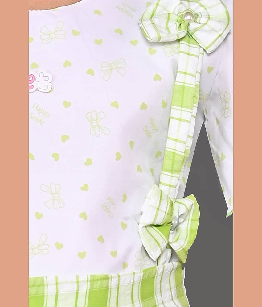 M.MONGELA DRESSES Cotton Blend Fit And Flare Dress For Girls ( Pack of 1 , Lime Green ) view 2