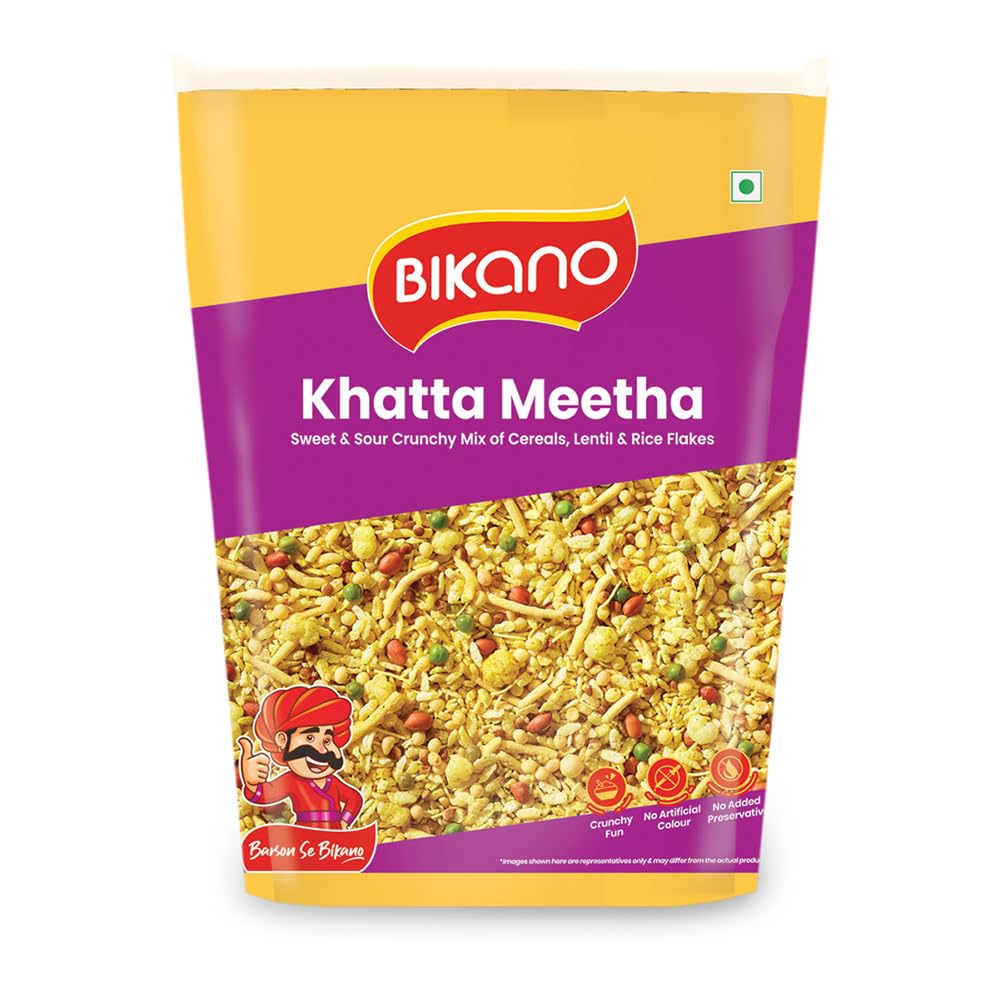 Bikano Khatta Meetha Namkeen | Crunchy & Tasty namkeen | Khatta Meetha mixture, 200gm Pack
