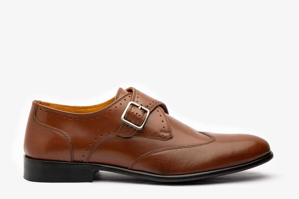 HILL BIRD Winst Tan Monkstrap Leather Shoes view 2