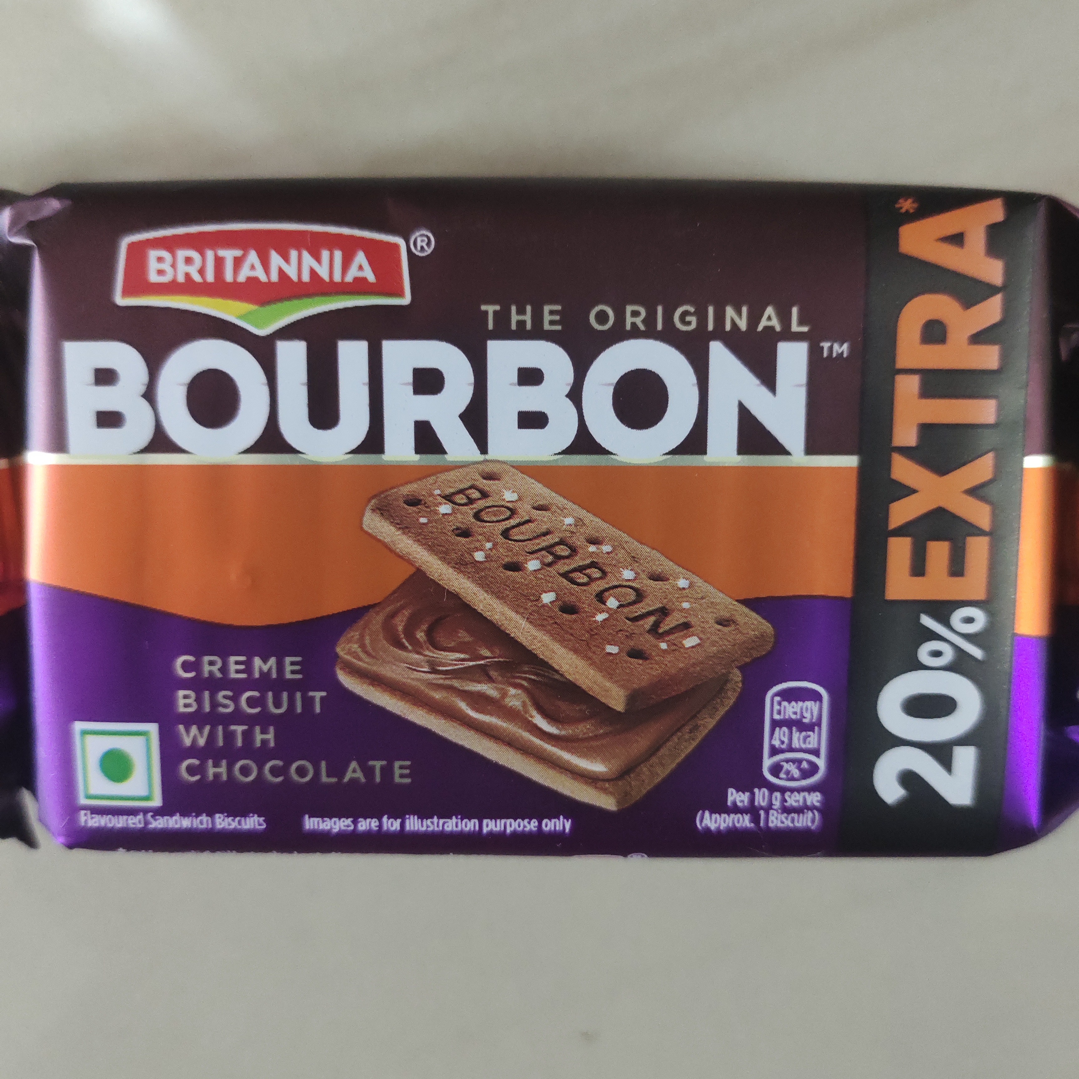Britannia bourbon cream biscuit with chocolate