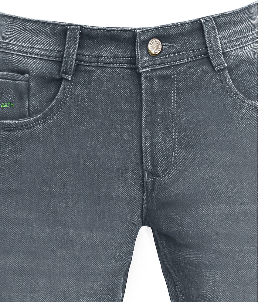 plounge Slim Fit Dyed Men's Jeans - Grey ( Pack of 1 ) view 2