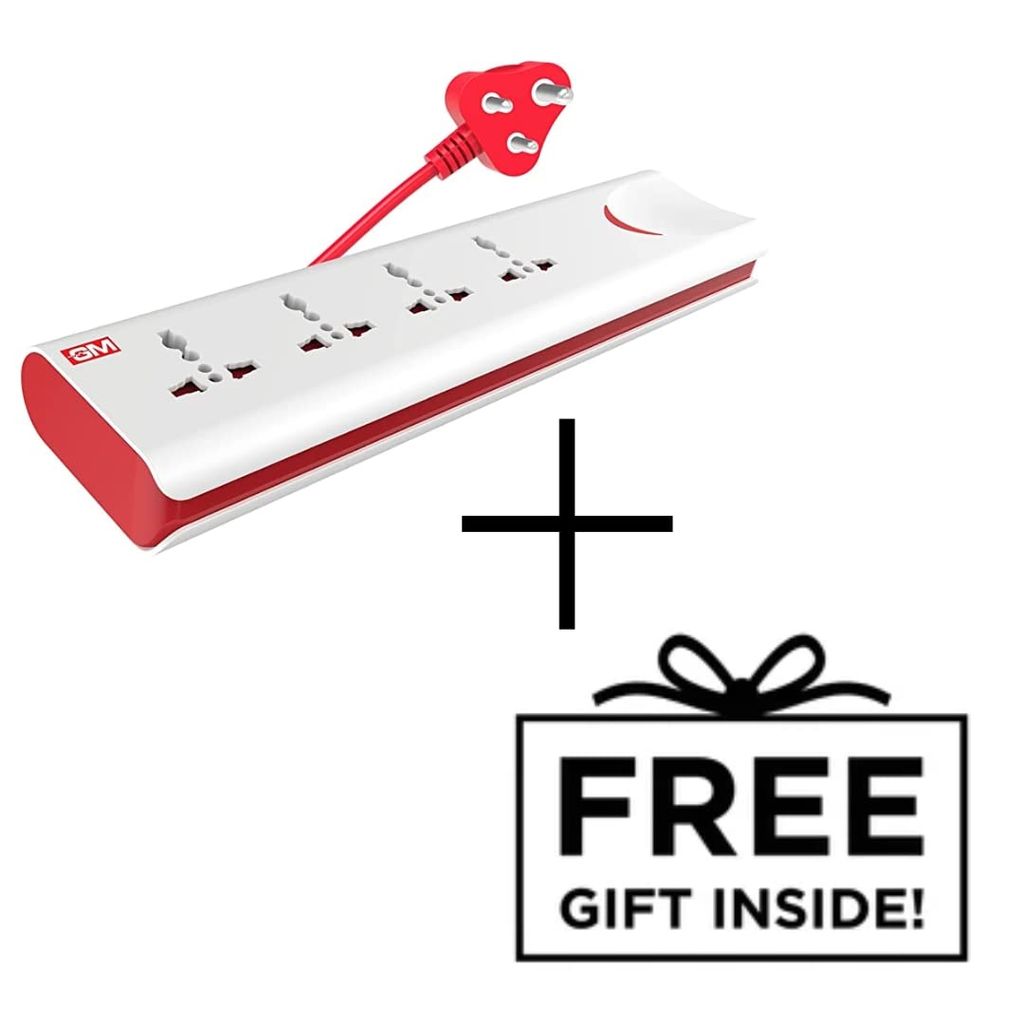 GM 3060 E-Book 4 + 1 Power Strip with Master Switch, Indicator, Safety Shutter & 4 International sockets (Gifts Inside) view 2