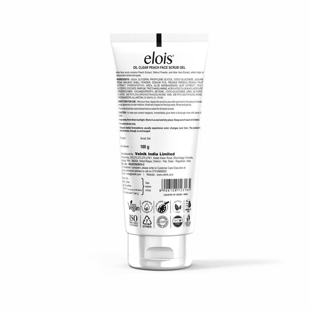 Elois Oil Clear Peach Face Scrub Gel for Oily & Acne-Prone Skin Types 100ml view 2