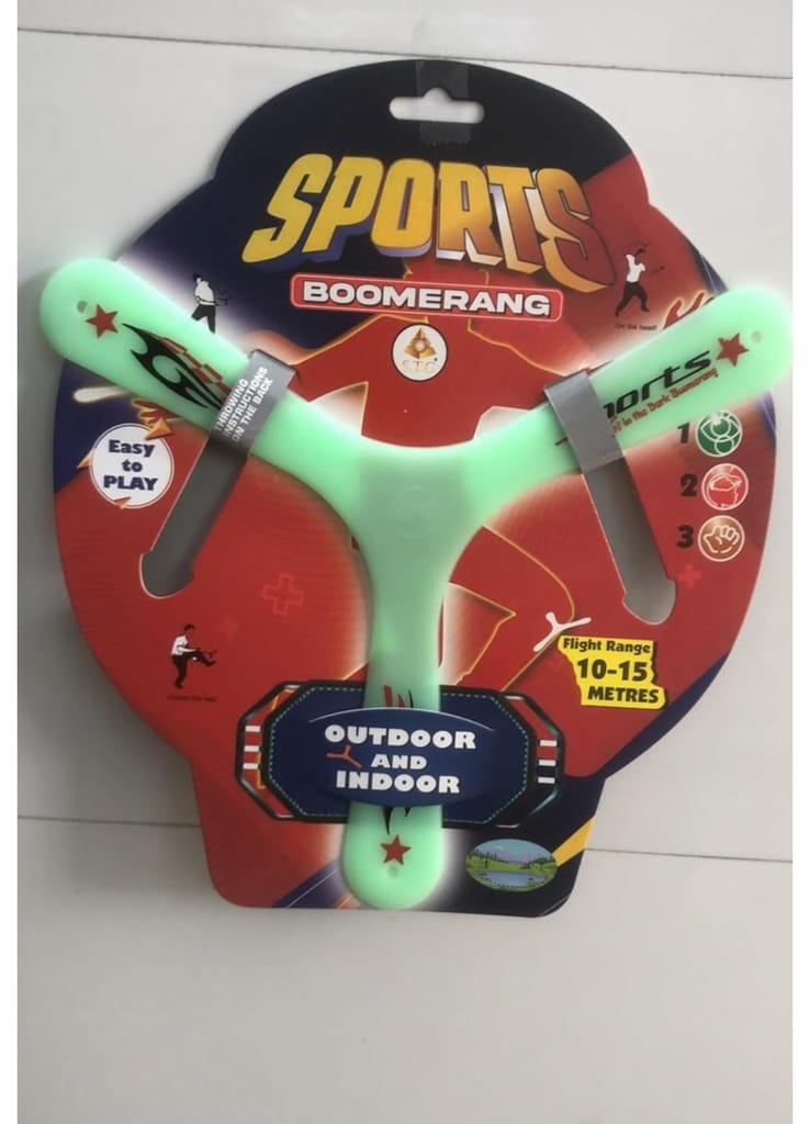 VTTOYS Boomerang Glow in The Dark| Flying Disc Throwing Toy | Returning Boomerang Toy for Kids & Adult. Y-Shape (Green) 1