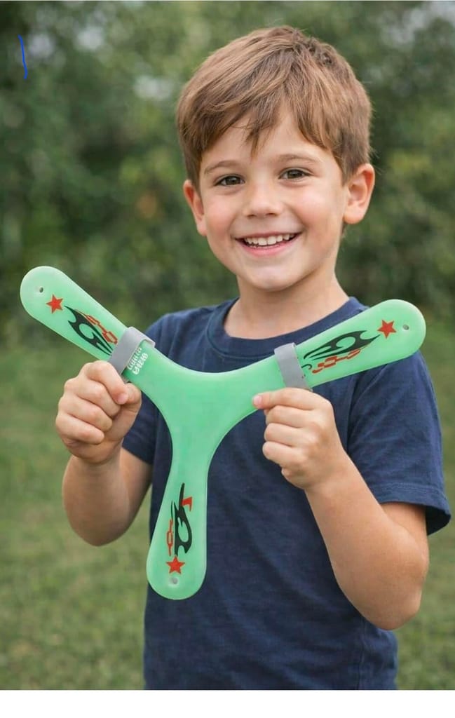 VTTOYS Boomerang Glow in The Dark| Flying Disc Throwing Toy | Returning Boomerang Toy for Kids & Adult. Y-Shape (Green) 1 view 2