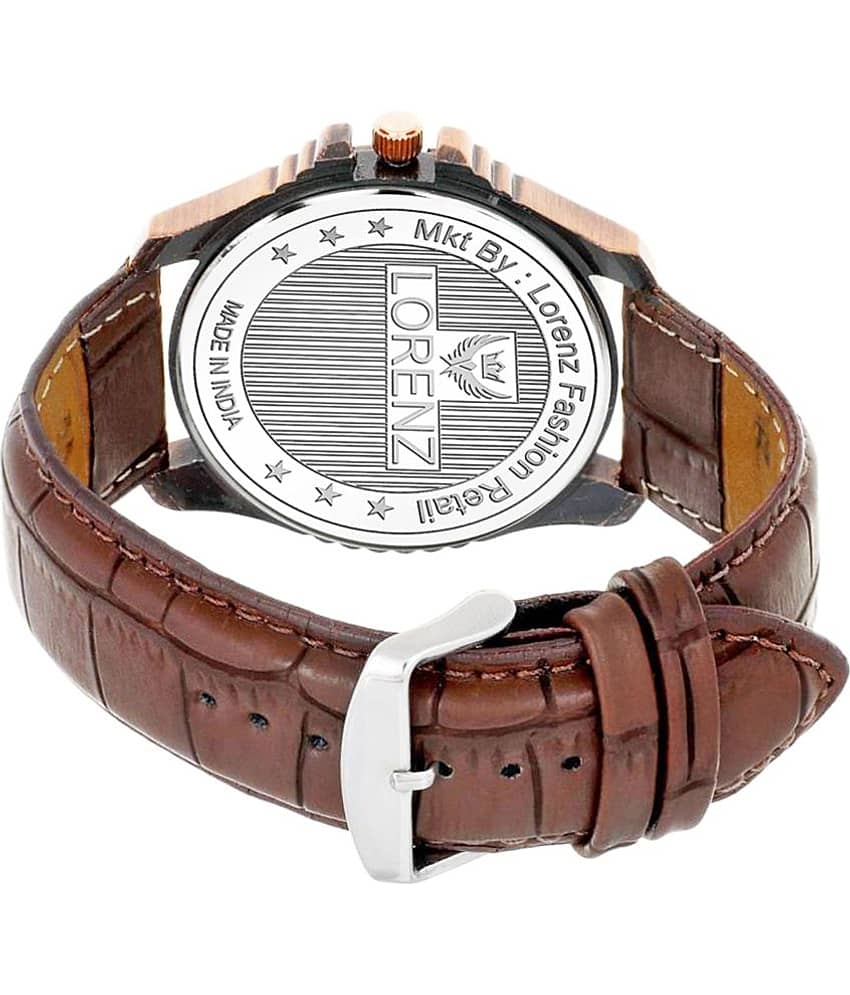 Lorenz Brown PU Analog Men's Watch view 2