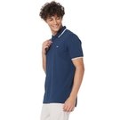 Mufti Navy Ribbed Collar Polo view 2