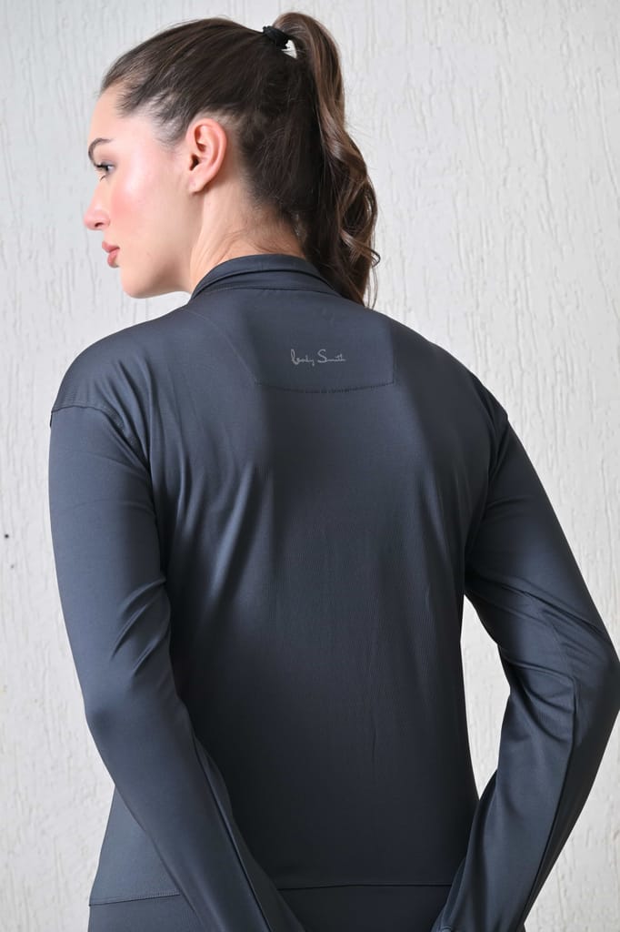Body Smith Women Solid Full Sleeves Mesh Zipper view 2