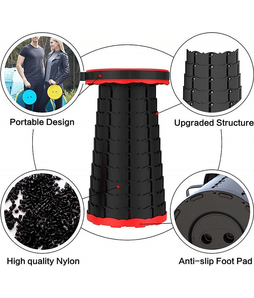 sakimo Portable Telescopic Stool Lightweight Sturdy Collapsible Stools Retractable Camping Stool for Adults Fishing Hunting BBQ Garden Picnic, Max Load 350 lb view 2