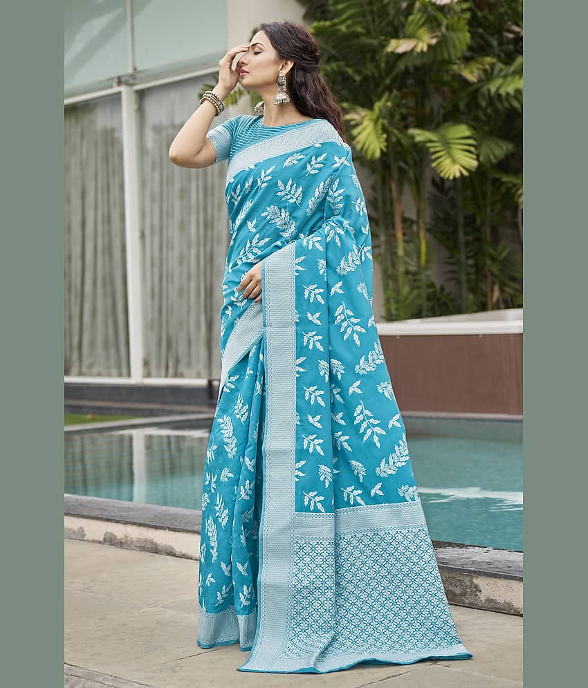 Sariya Jacquard Woven Saree With Unstitched Blouse Piece ( Pink ) view 2