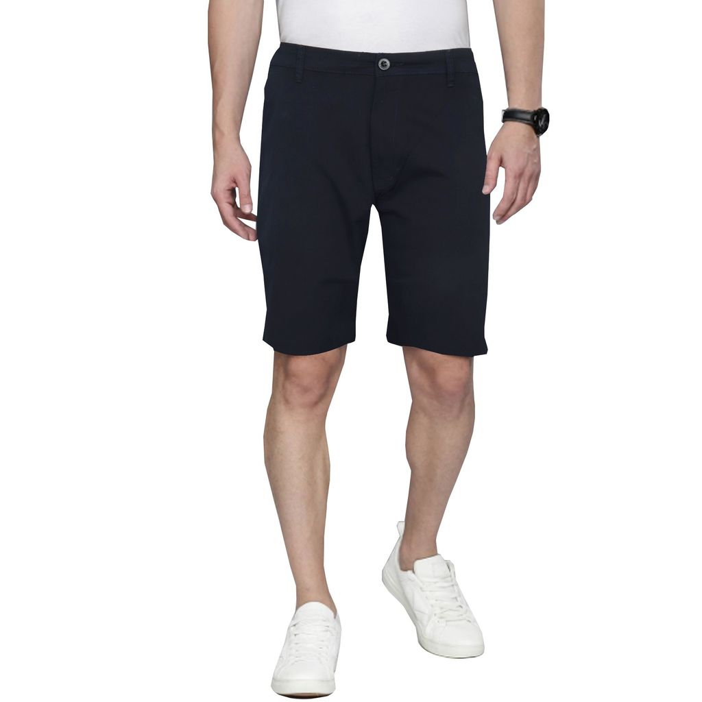 Cotton Black Solid Shorts