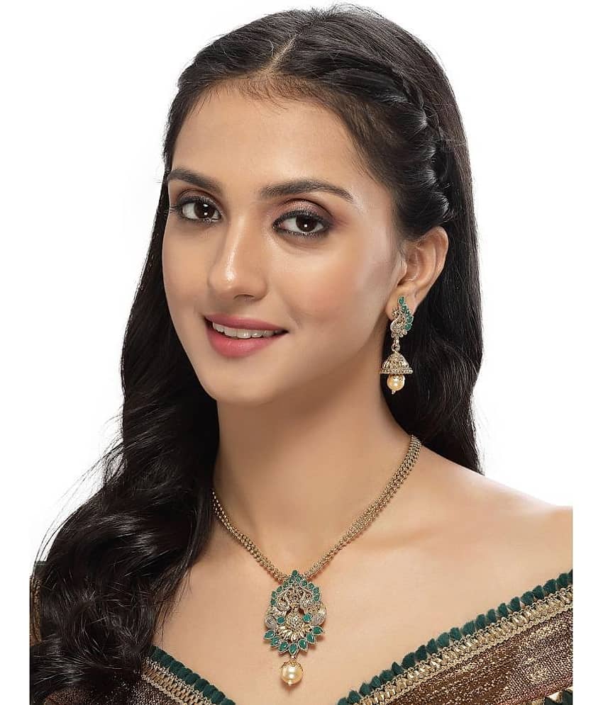 Sukkhi Green Alloy Necklace Set ( Pack of 1 ) view 2
