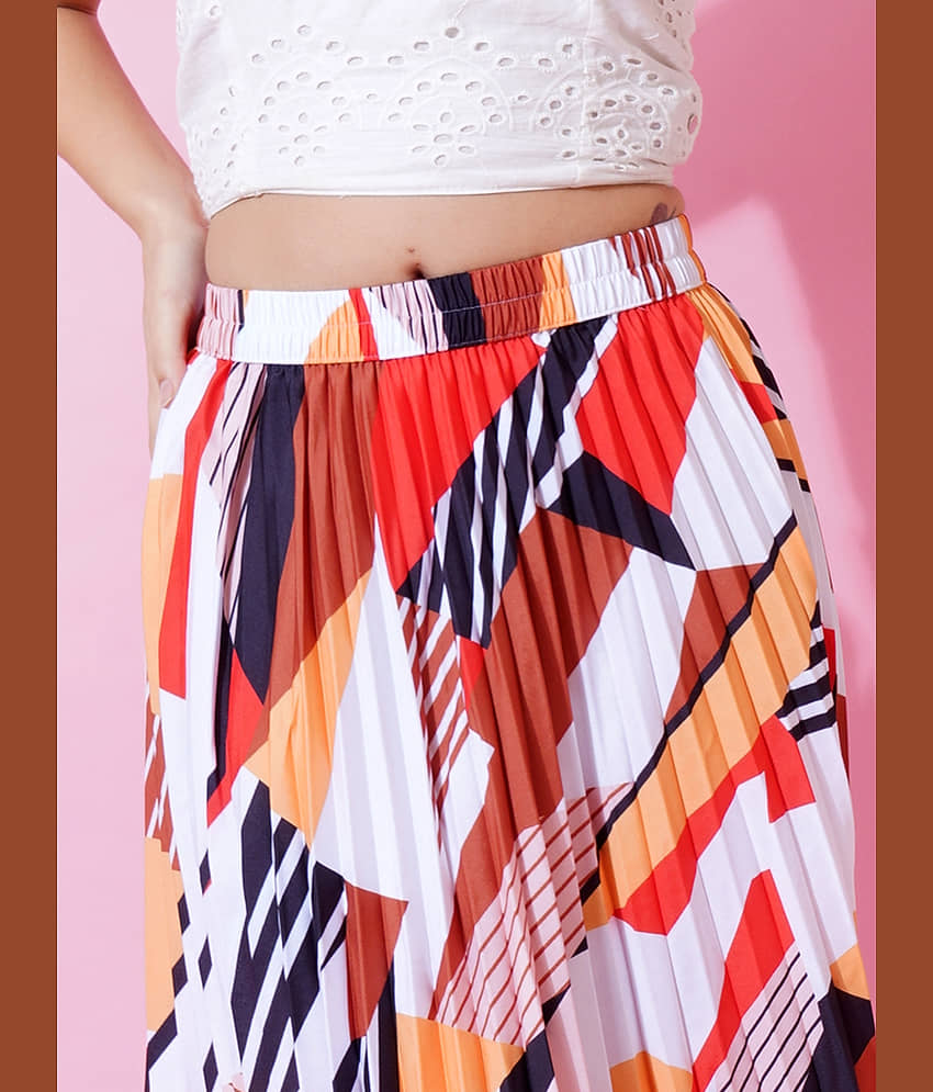 ZWERLON White Crepe Women's A-Line Skirt ( Pack of 1 ) view 2