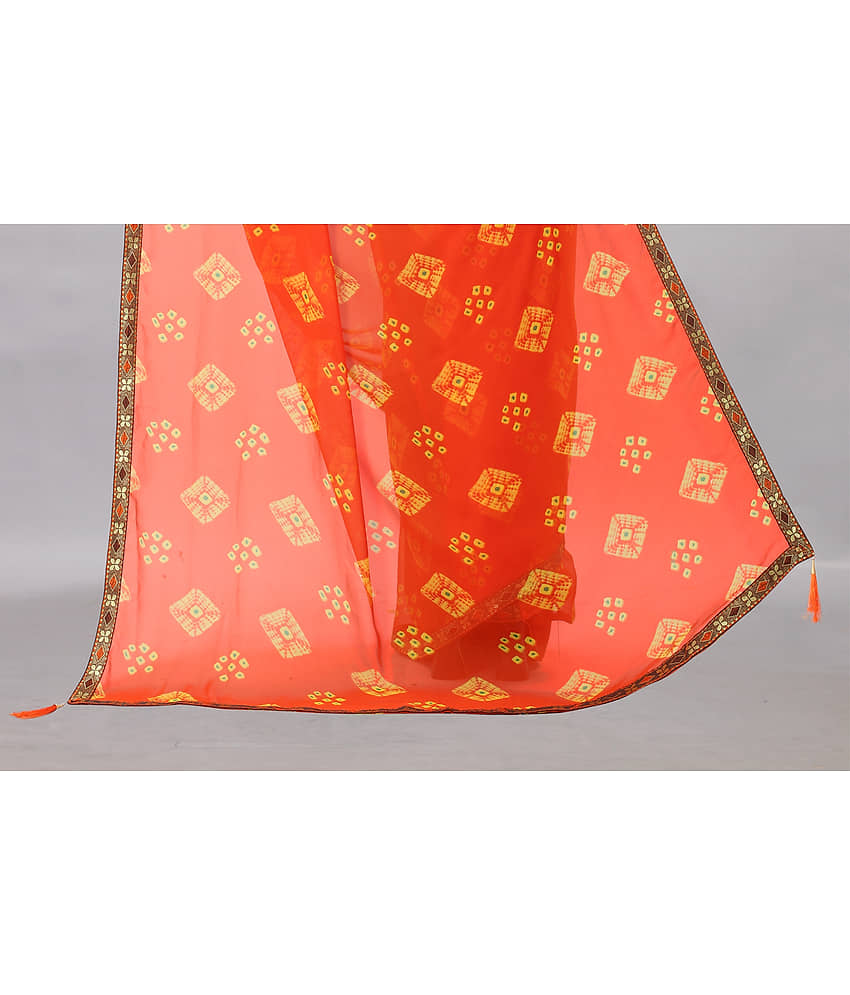 Rhey Chiffon Printed Saree With Unstitched Blouse Piece ( Green ) view 2