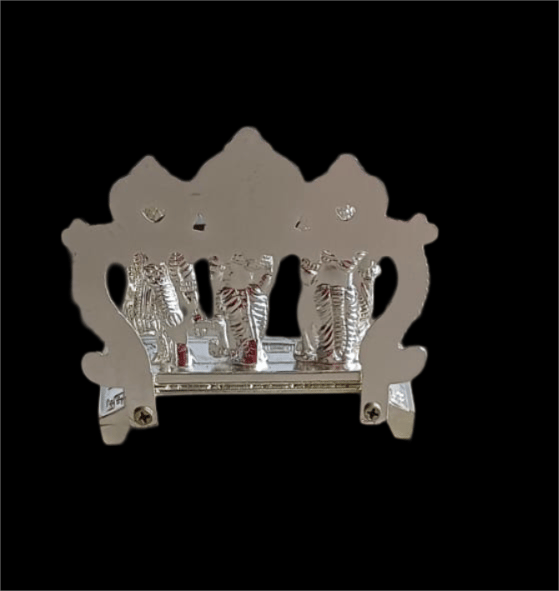 Silver Plated Shree Ram Darbar Statue for Home Temple view 2
