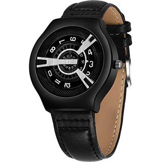 HRV Men's Round Dial Black Strap Analog Watch view 2