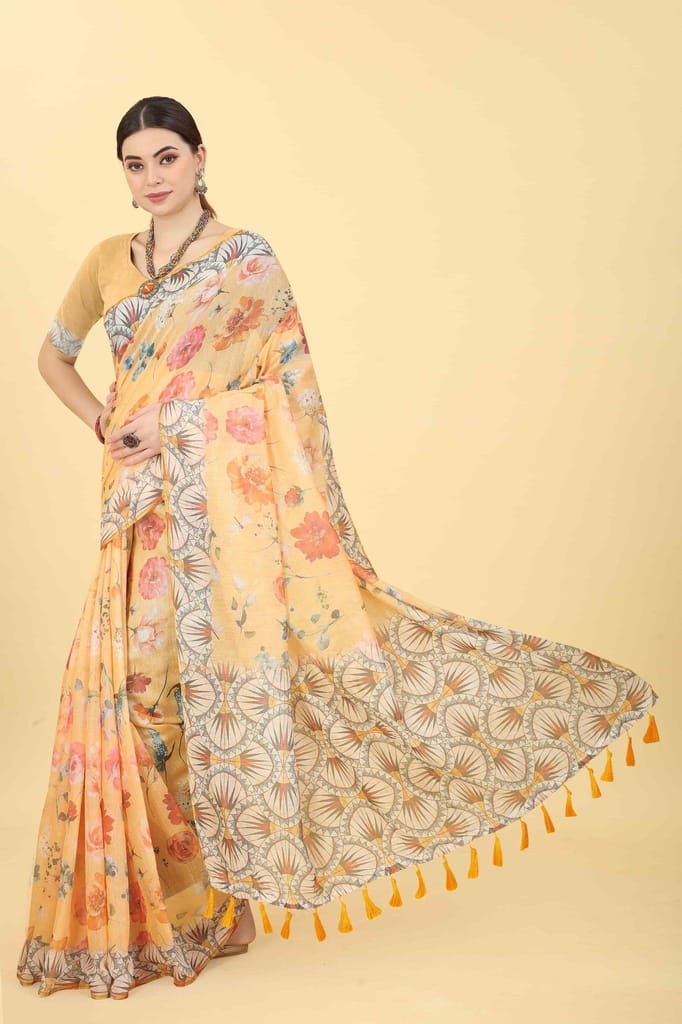 Women's Floral Digital Printed Saree view 2