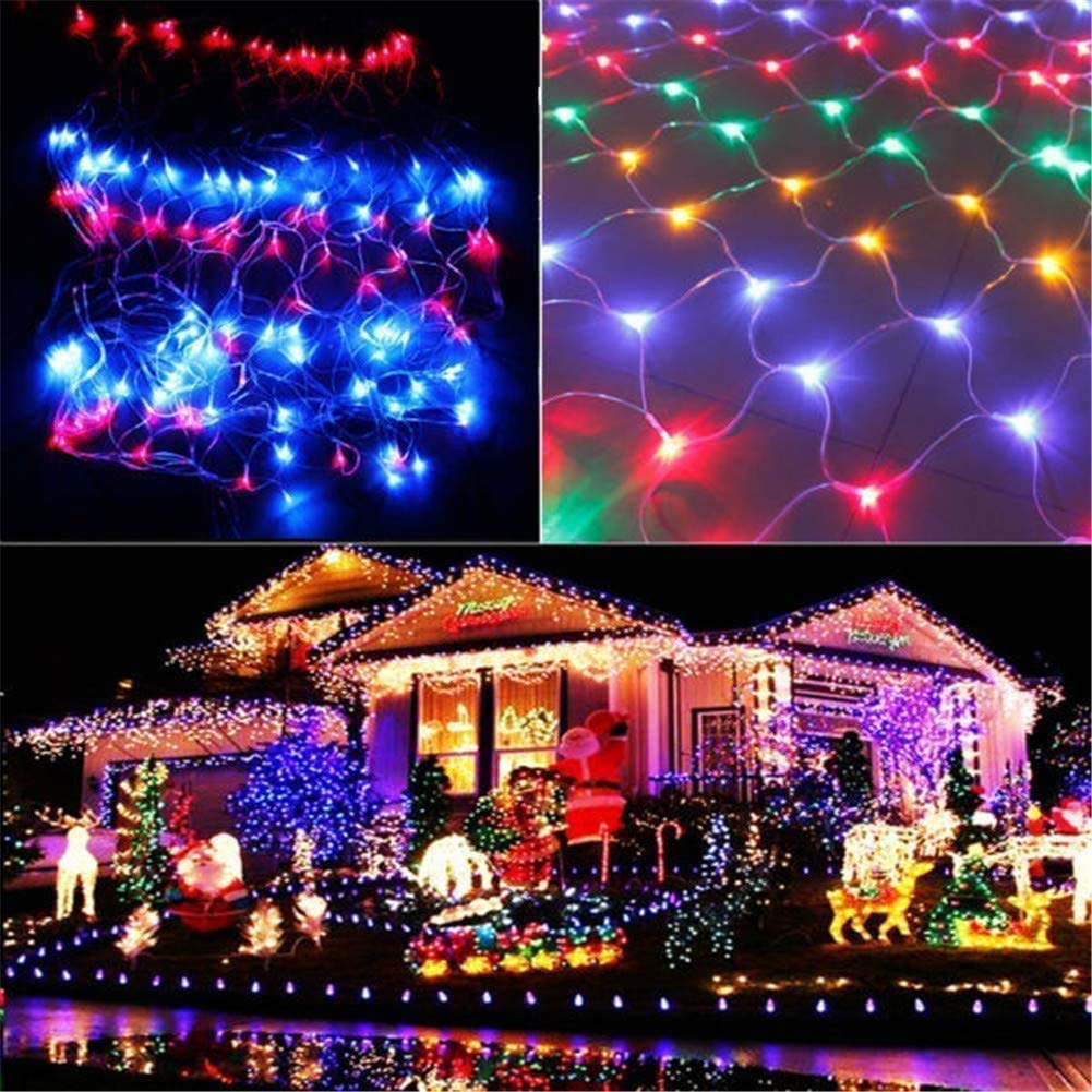 SPARKWORLD LED Net Mesh String Lights/LED Lights For Home Decoration 9.8Ft X 6.6Ft 192 Leds 8 Modes Warm White (3X2M Multicolor)(Pvc),1 meters view 2