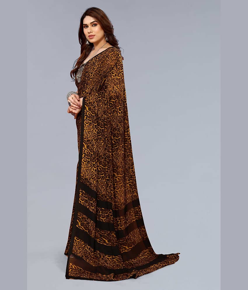 ANAND SAREES Georgette Printed Saree With Unstitched Blouse Piece ( Yellow ) view 2