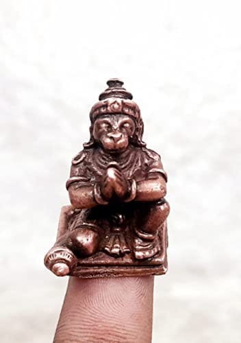 Searchers Paradise - Copper Idols Hanuman,0. 8 inches, Copper Handmade 50 Grams, Patina Antique Finish, Pack of 1 Piece view 2