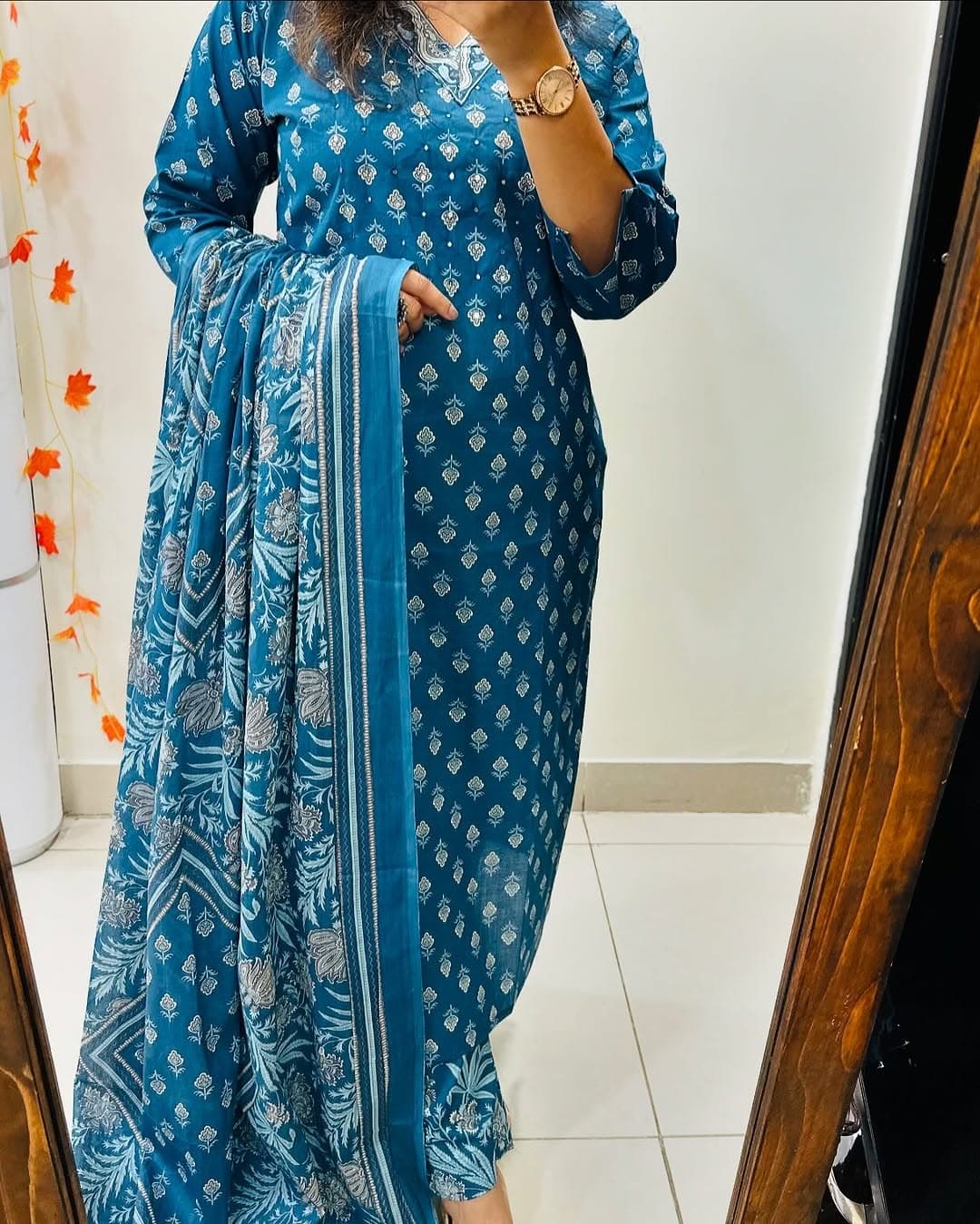 Heavy Cotton Embroidery Kurta Set view 2