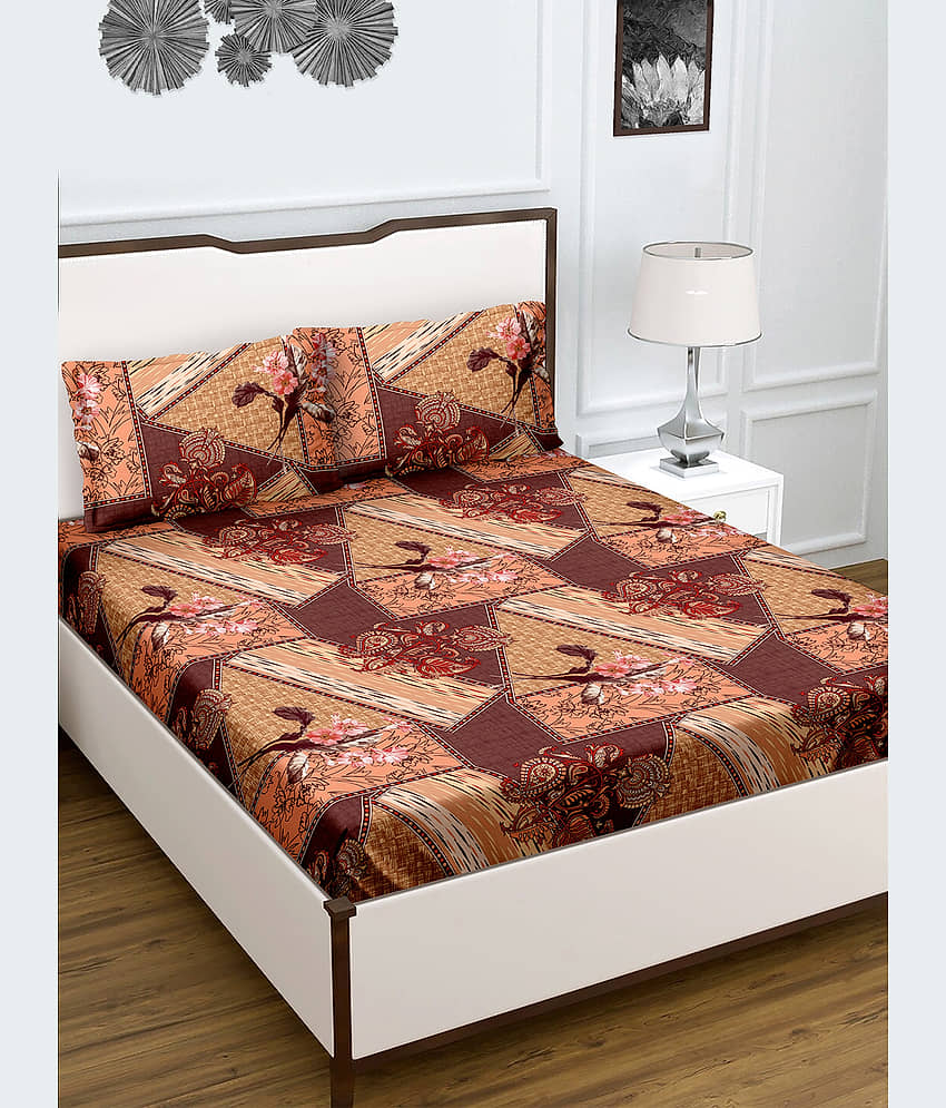 Bella Casa Cotton Double Bedsheet ( Multicolor ) view 2