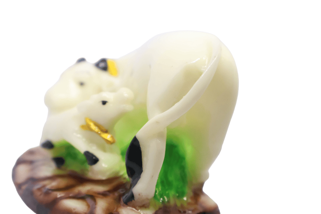Kamdhenu Cow and Calf Idol (Vastu Gau Mata Statue) view 2