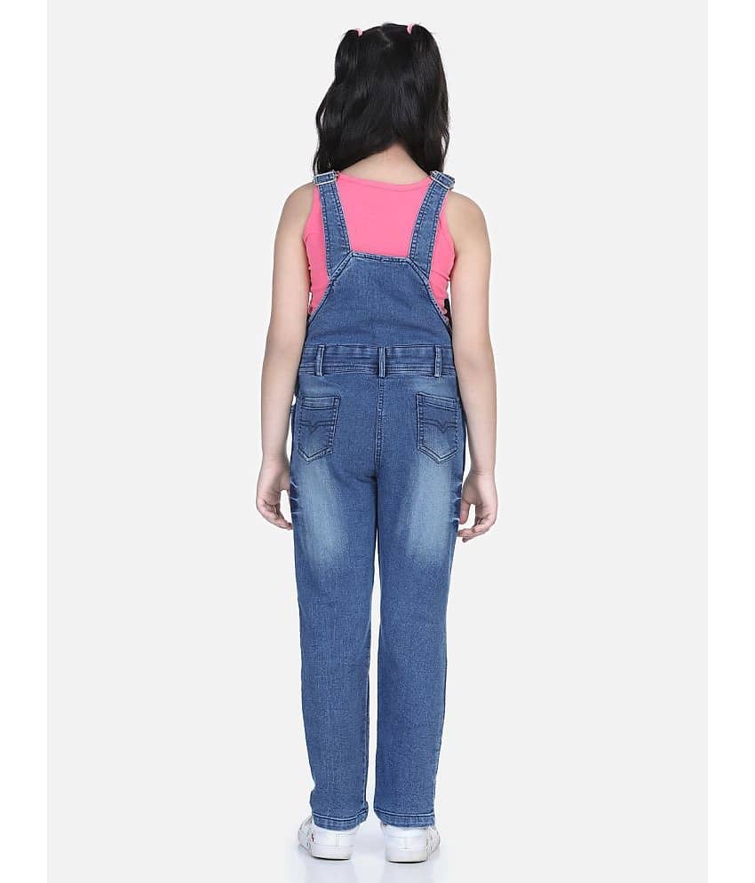 StyleStone Girls Denim Dungarees ( Pack of 1 , Blue ) view 2