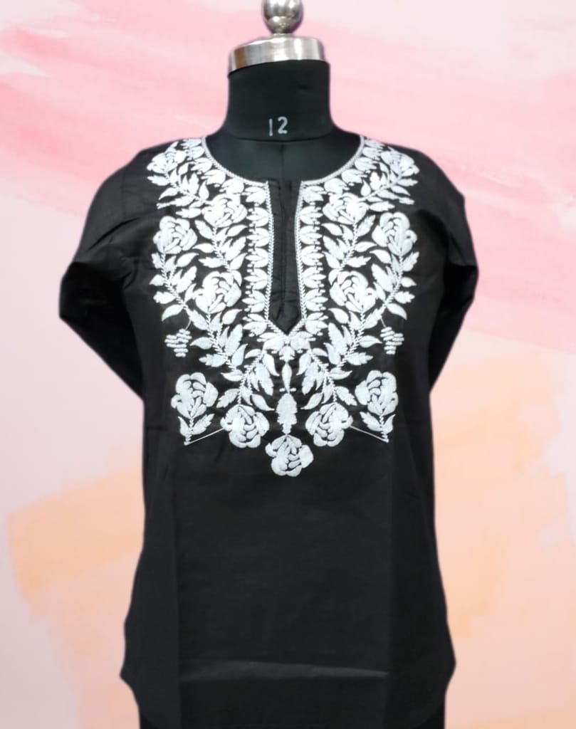 BLACK SHORT P.C COTTON KURTI view 2