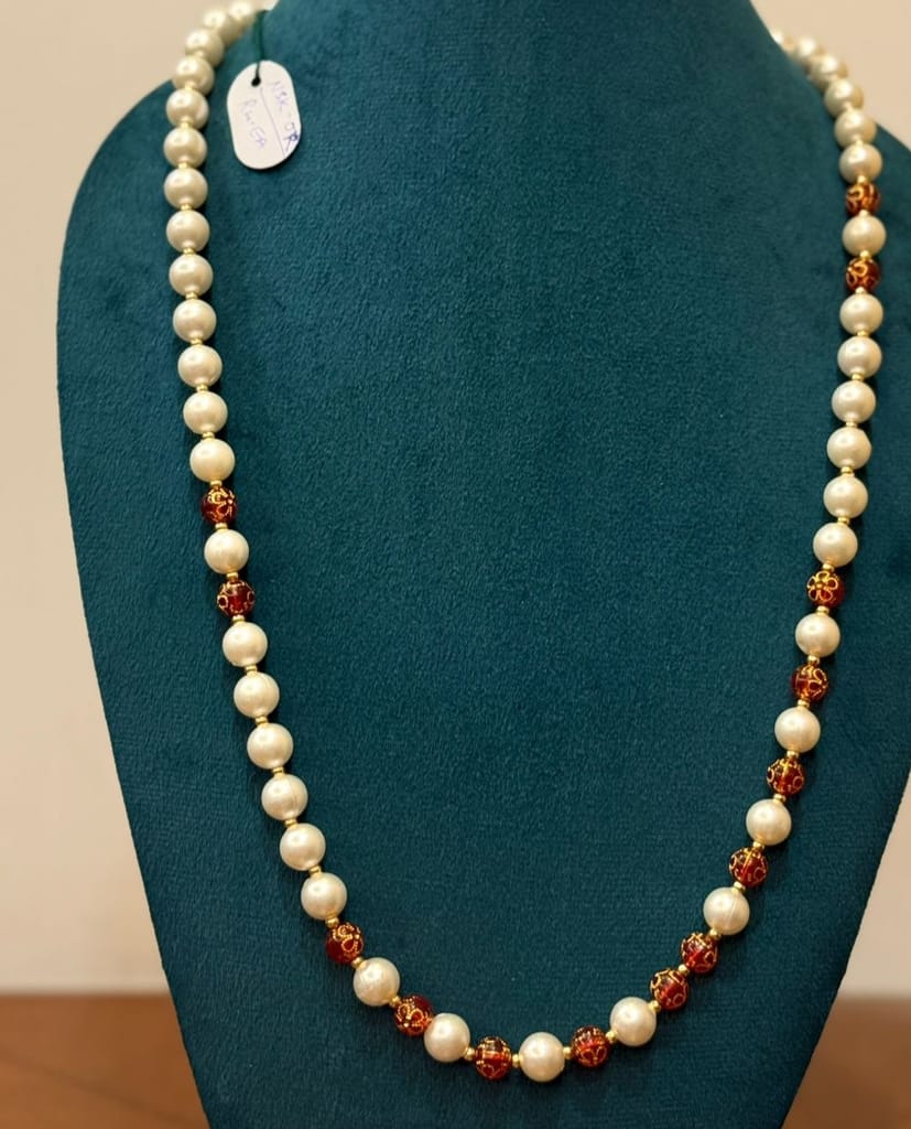 light weight barati pearl necklace for royal sherwani view 2