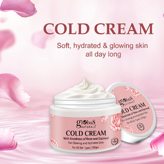 Globus Naturals Cold Cream Quick Absorbing Non Sticky Formula For Healthy Soft Hydrated Glowing Skin 100gm view 2