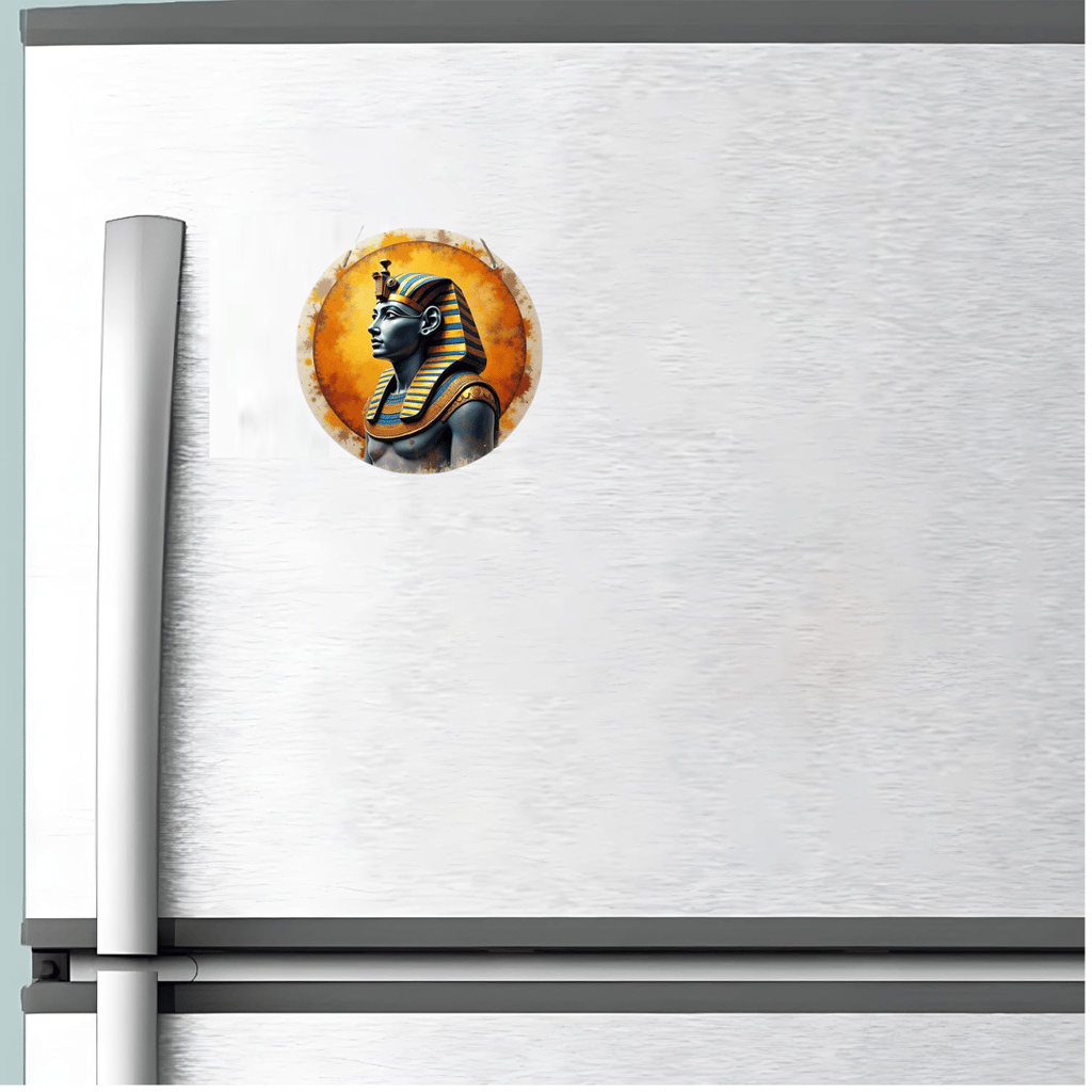 75mm Egyptian Pharaoh RoundAncient EgyptianFridge, Mailbox and Decoration -Decorations, Fridge Magnets, Decorative Magnetic view 2
