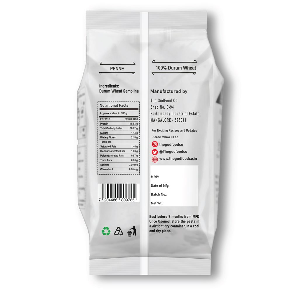 The GudFood Co VUGVUGI Durum Wheat Penne Pasta, No Maida, High Protein view 2