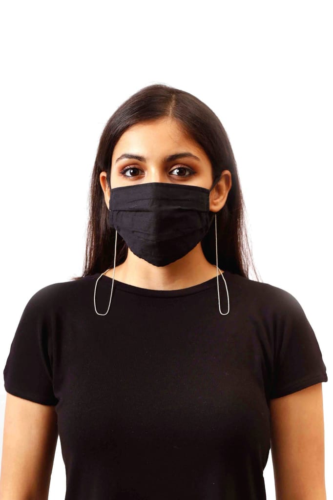 925 Silver Beaded Mask Chain (Unisex) view 2