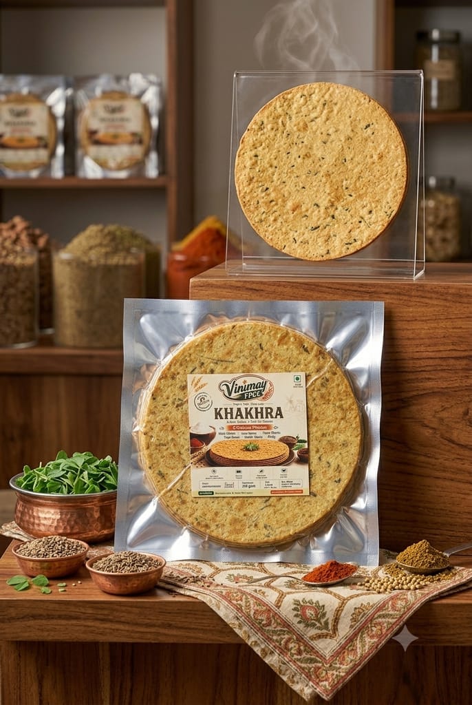 Vinimay Brand - Vacuum Pack Methi Khakhara and Maggie Khakhara- 200 gram Combo (200g + 200g) | Ready to Eat Whole Wheat Snack