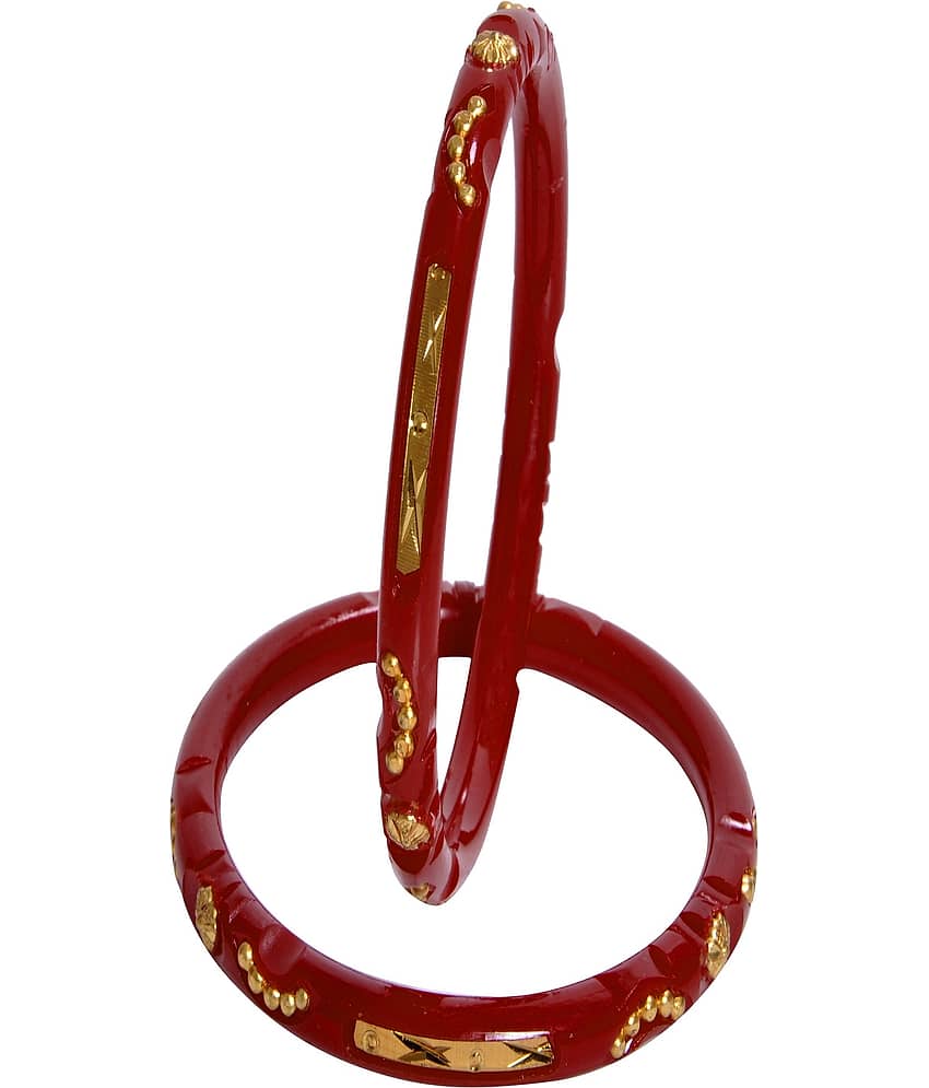 Bovzen Red Bangle Set ( Pack of 1 ) view 2