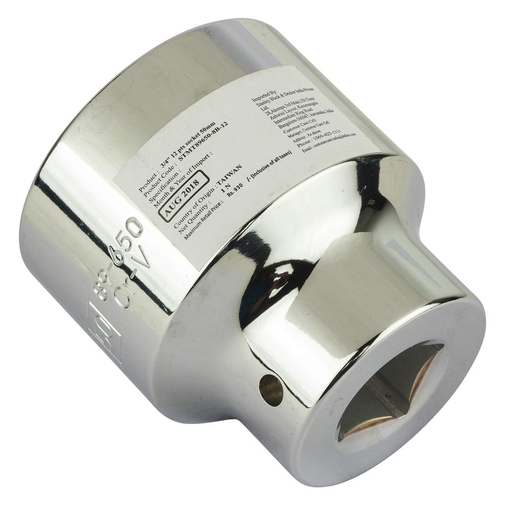 STANLEY STMT89650-8B 3/4-inch 50mm 12 Point Standard Socket (Silver) view 2