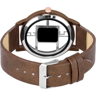 HRV Men's Round Dial Rose Gold Strap Analog Watch view 2