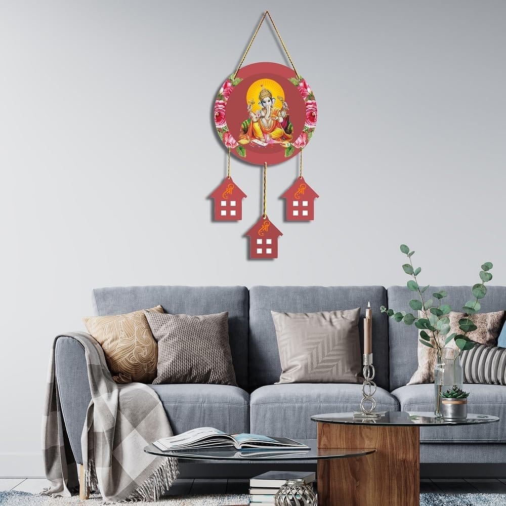 Charmor Lord Ganesha Printed Decorative Wall Hanger for Home | Office | Living Room | Gifts | Bedroom | Door Hanging | Modern Wall Art | Door Hanging (WH3604) view 2