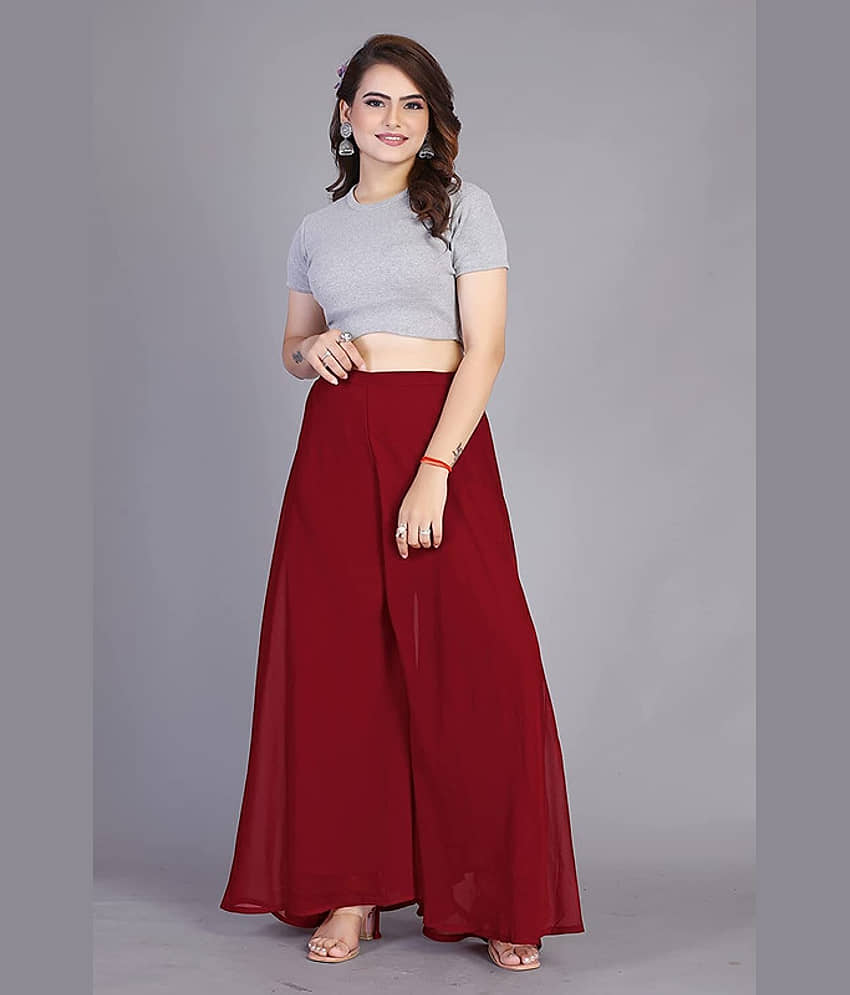 BHAGYASHRAY - Green Georgette Women's Palazzo ( Pack of 1 )